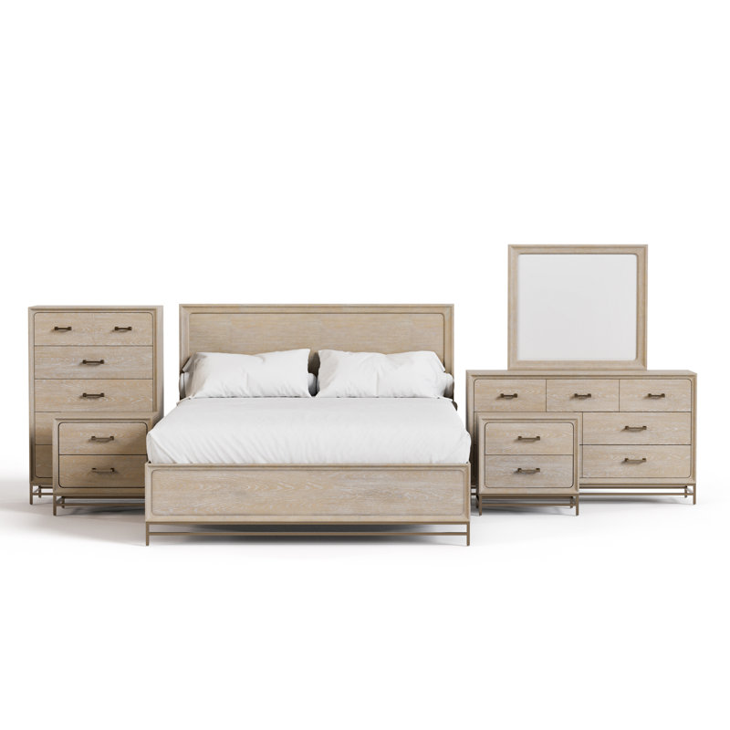 Ensemble de chambre à coucher 6 pièces Demmer, Très grand lit