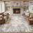 Washable Area Rugs Modern Abstract Rugs  for Lining Room with Non Slip Backing-Brown-592765062-599590226