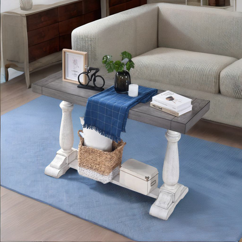 Farmhouse Console Table, Gray Wood