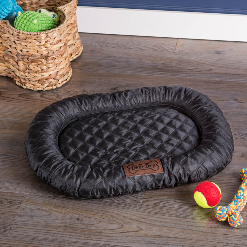 Traversin matelassé Calton, Grand (l 34 po x P 22 po x H 2 po), Noir