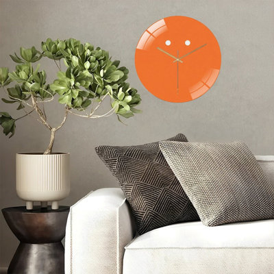 Horloge murale 12 po ronde en verre trempé avec mouvement à quartz silencieux