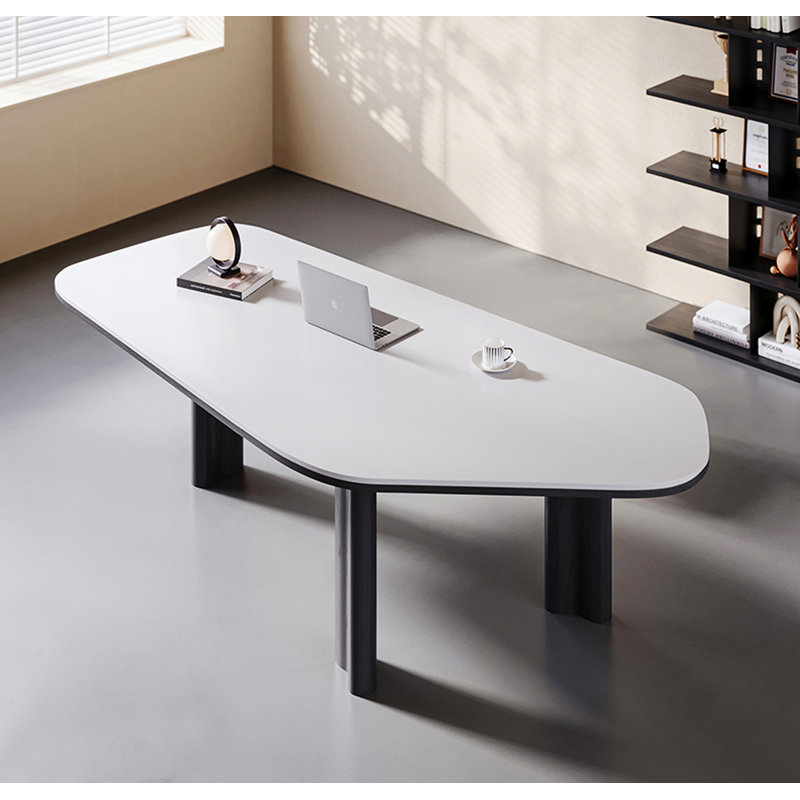 Bureau d'écriture en pierre frittée Light Luxury, 28.74" H x 62.99" W x 27.56" D