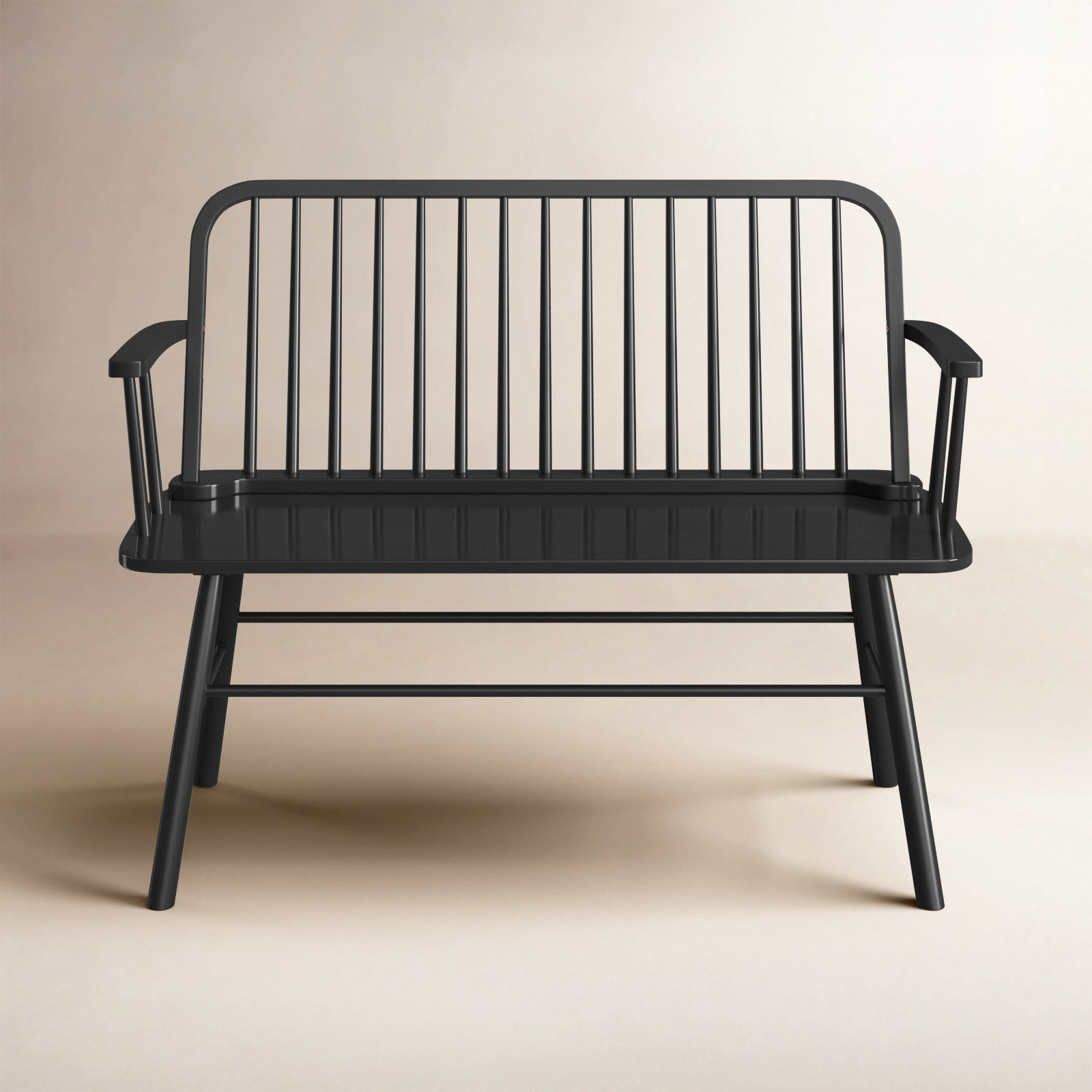 Sireen 47" Solid Wood Bench, Black