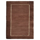 Brown 100% Wool Handmade Tibbati Contemporary Area Rug, Hand Knotted