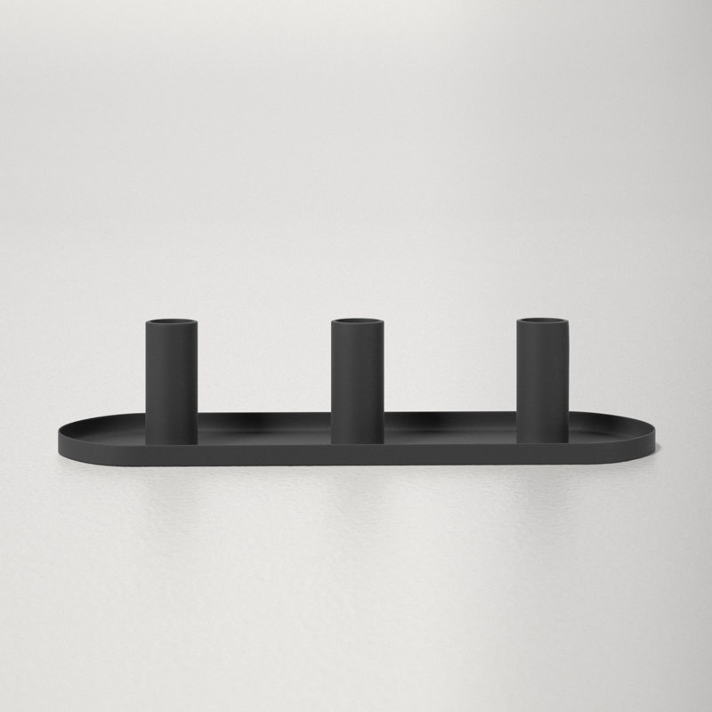2.5'' H Aluminum Tabletop Candlestick, Black