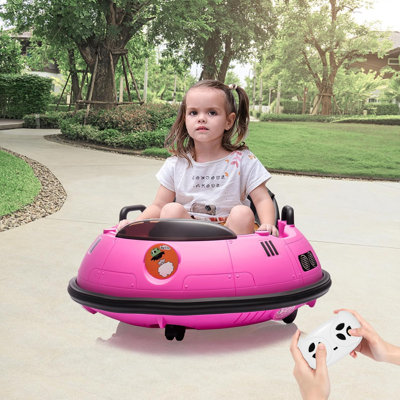 12V Electric Bumper Car for Toddlers, Kids Ride-On with Remote, 360 Degree Spin, LED Lights, Dual Joysticks