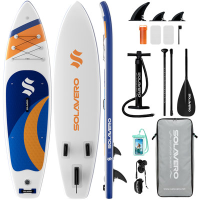 Inflatable Stand Up Paddle Board with Accessories, Wide Stable SUP Yoga Board, Non-Slip Deck, Paddle, Pump, Leash & Carry Bag for Youth & Adults