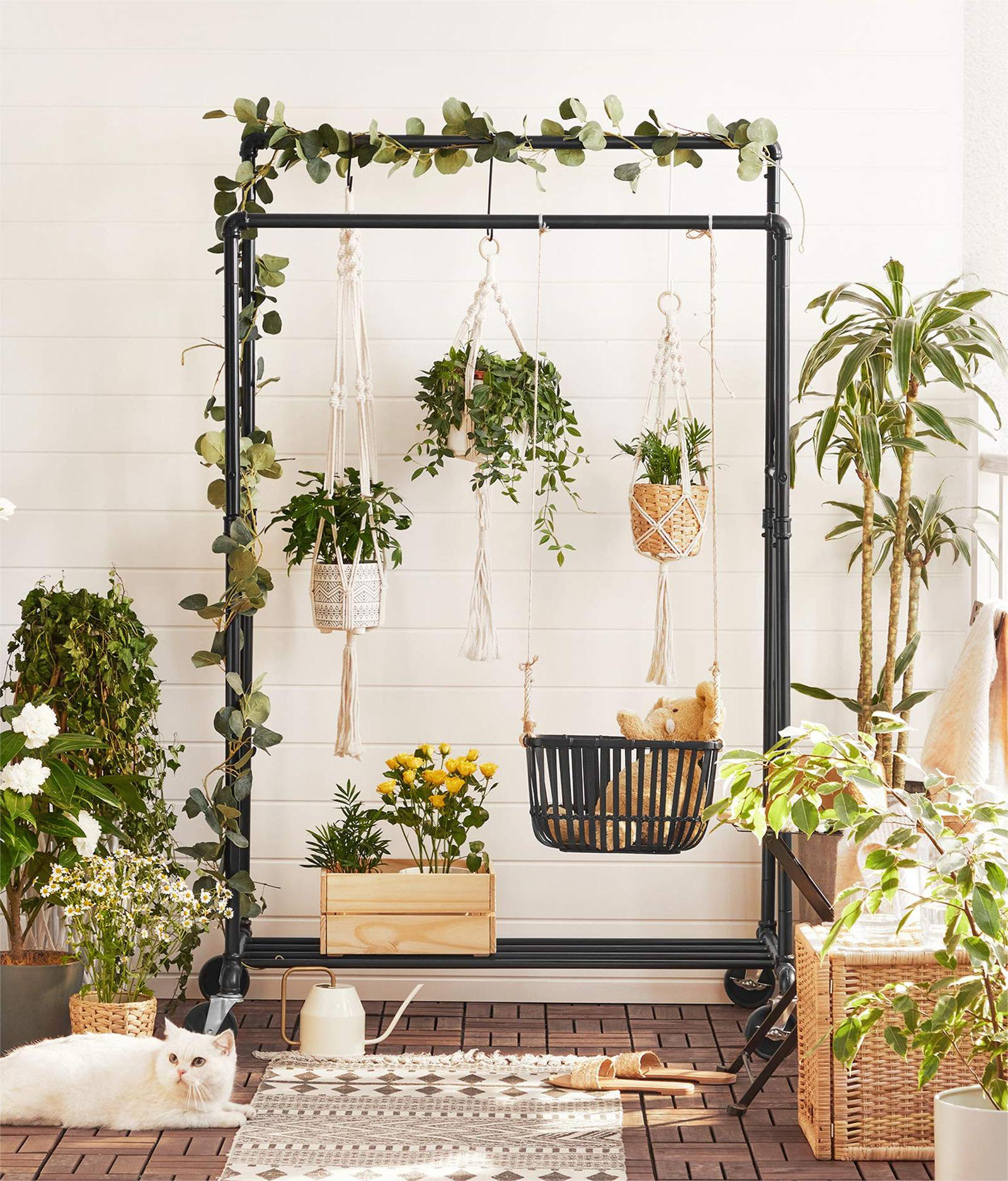 Coat rack best sale for hanging plants