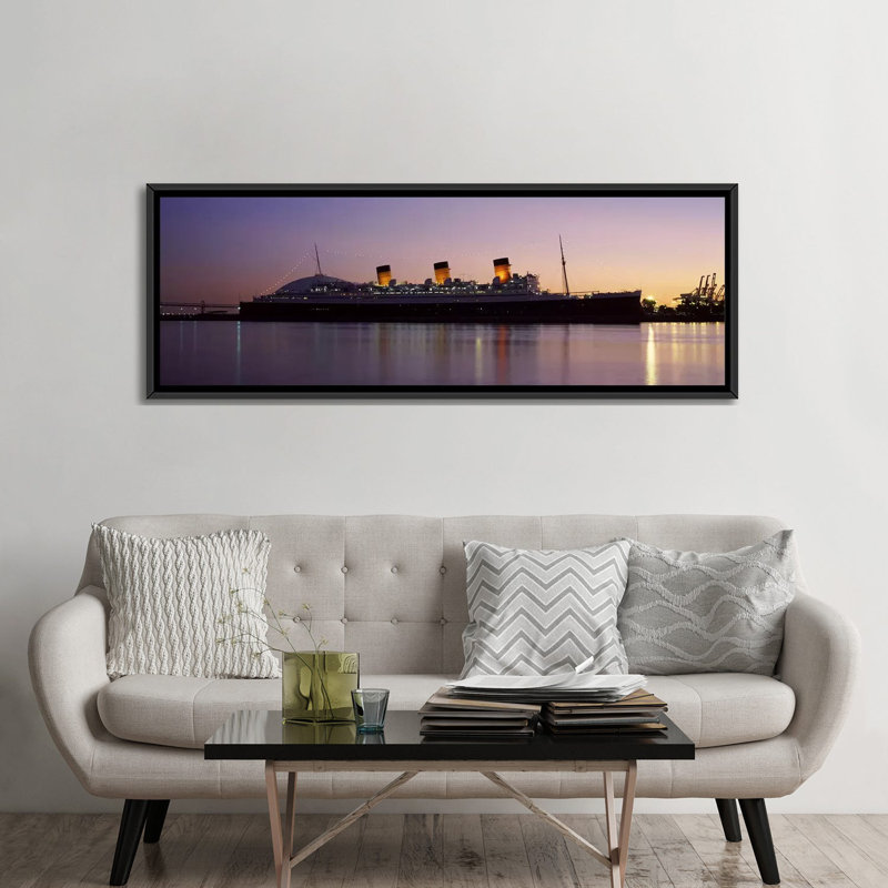 Reproduction de photo sur toile Ponoramique RMS Queen Mary, Long Beach, Californie, H 24 po x l 72 po x P 1,5 po