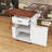 Rustic Mobile Kitchen Island Cart with Drop Leaf, Adjustable Shelf, Storage Drawer and Lockable Wheels-1603965659