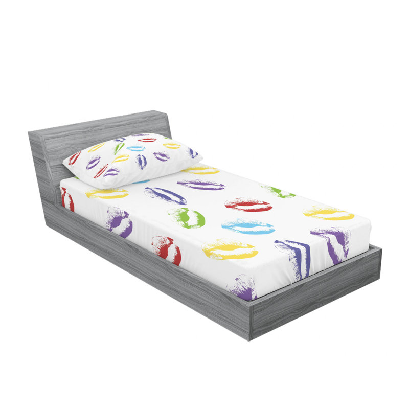 Ensemble de draps géométriques Make Up, Ensemble de draps pour lit simple avec drap-housse