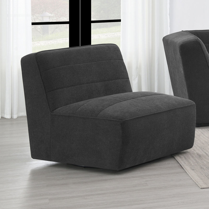 Fauteuil rembourré gris anthracite Ortega
