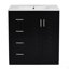 Ensemble de meuble-lavabo 30 po avec lavabo en céramique, armoire de rangement en bois massif, ensemble de meuble-lavabo autoportant avec 3 tiroirs et portes à fermeture douce-976625836