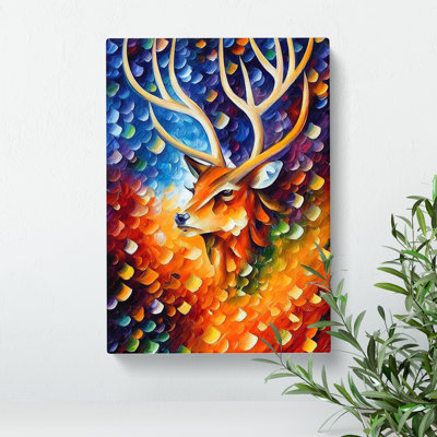 XC1022-4173X Stag Portrait No.1 - Wrapped Canvas Print