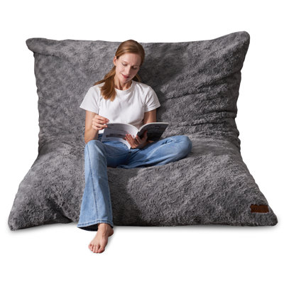 4 In 1 Bean Bag Chair, Giant Memory Foam Filling Bean Bag Sofa, Adult Bean Bag Chair, Machine Washable Faux Fur Cover, Bean Bag For Adult by Trule