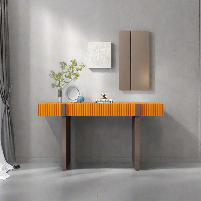 Console Modern Minimalist Art, H 35,43 po x l 55,12 po x P 15,75 po, Brun, Orange