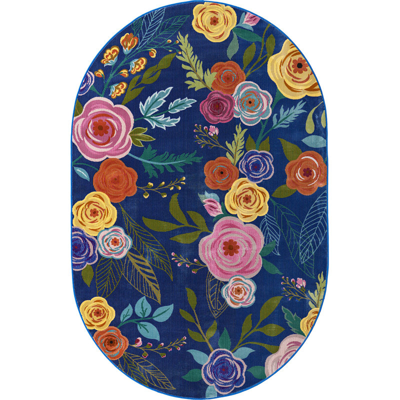 Floral Indoor Rug, Oval 5'3" x 7'10"