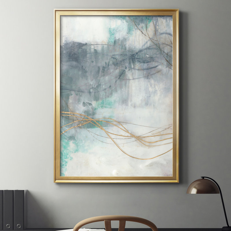 «Ondulation Oro I», reproduction d'art sur toile, Doré, H 22,5 po x l 30,5 po x P 1,5 po