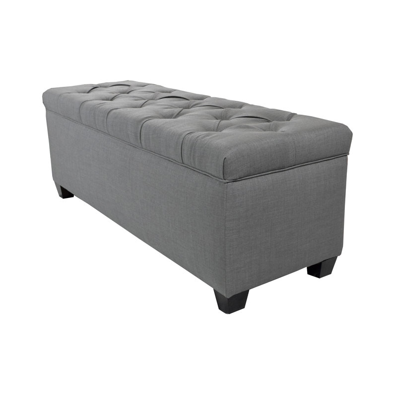 Banc de rangement pour chaussures Aliana, H 18 po x l 18,5 po x P 53 po, gris
