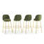 Tabouret de bar moderne et luxueux d'intérieur, rembourré, avec pieds et repose-pieds circulaires, lot de 4-298216884