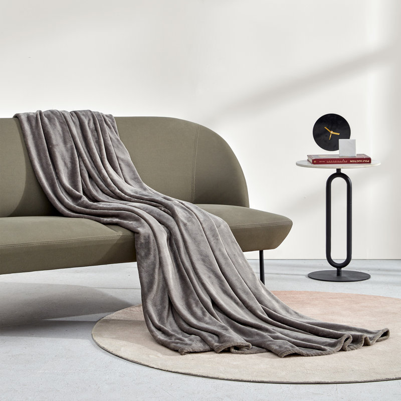 Warner Hand Woven Throw Blanket, 90" L x 90" W, Gray