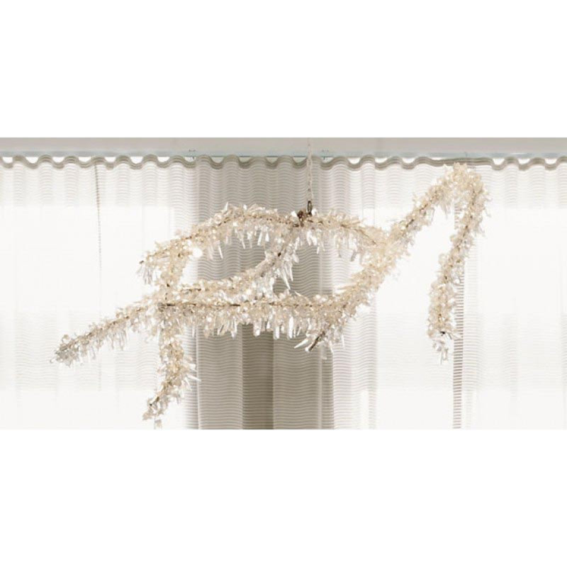 Lustre lumière branche de glace, Bronze, Couleurs mélangées, 25” Wide x 18” Height