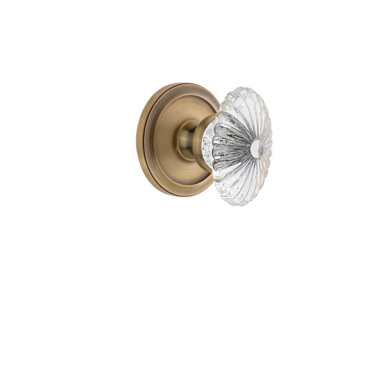 Bouton de porte Grandette Circulaire Rosette, 2 3/4", Laiton rétro