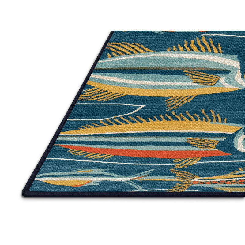  Tapis de plage contemporain lavable, Rond 6 pi