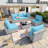 7-Piece Patio Furniture Set, Outdoor Patio Furniture with Thick Cushions, Modular Patio Sofa, Dual-Strand Wicker Rattan, Rust-Resistant Frame, Backyard Furniture for Garden, Deck-148059709