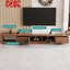 TV Stand for 75 inch TVs, Large Storage Cabinet, Expandable Modern Walnut Media Unit (2m-2.6m Wide) with Cable Ports, for Living Room & Bedroom