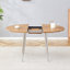 Table de salle à manger extensible ronde en bois aggloméré avec pieds en métal argenté, peu encombrante et élégante pour les maisons modernes