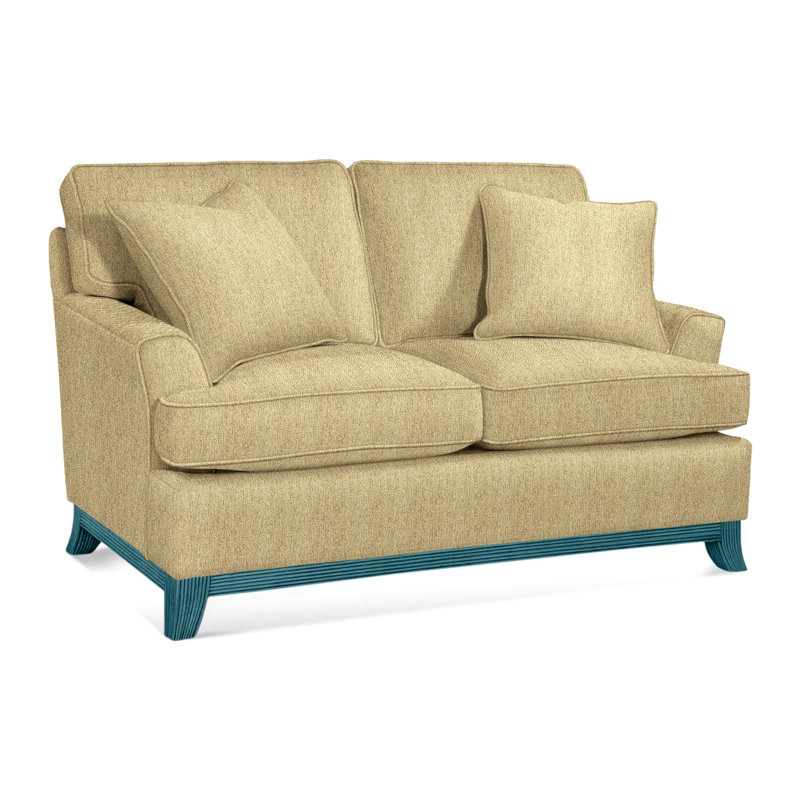 Oaks Way Upholstered 60'' Loveseat, Beige Sugar Performance; 0863-93, Flax