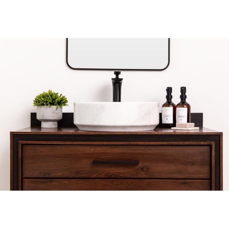 Laguna Marble Marble Circular Bathroom Sink, White