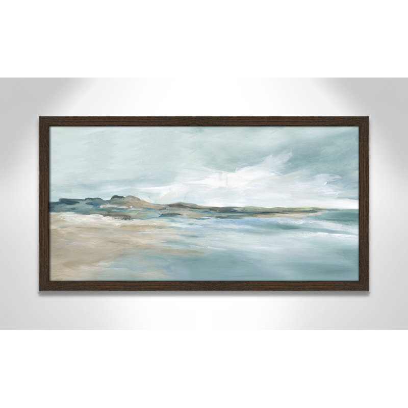 Imprimé Sandpoint par Carol Robinson, H 13 po x l 25 po x P 0,75 po, Noyer, Reproduction encadrée sans passe-partout