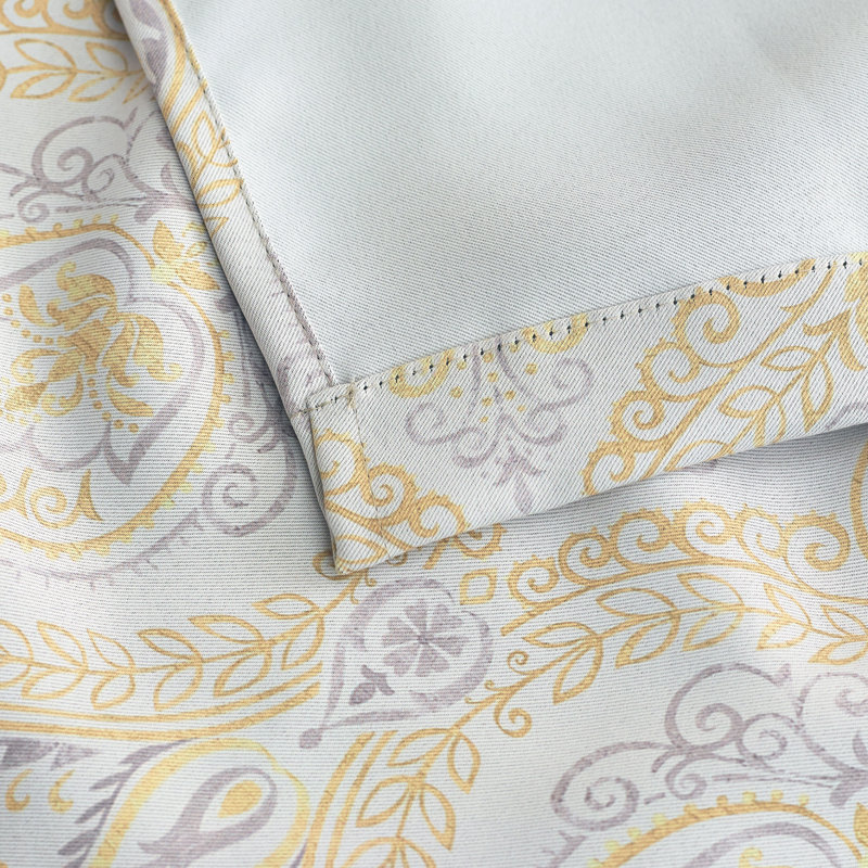 Apolinaras Victoria Ring Top Eyelet Curtains, 168cm Width x 183cm Drop, Yellow