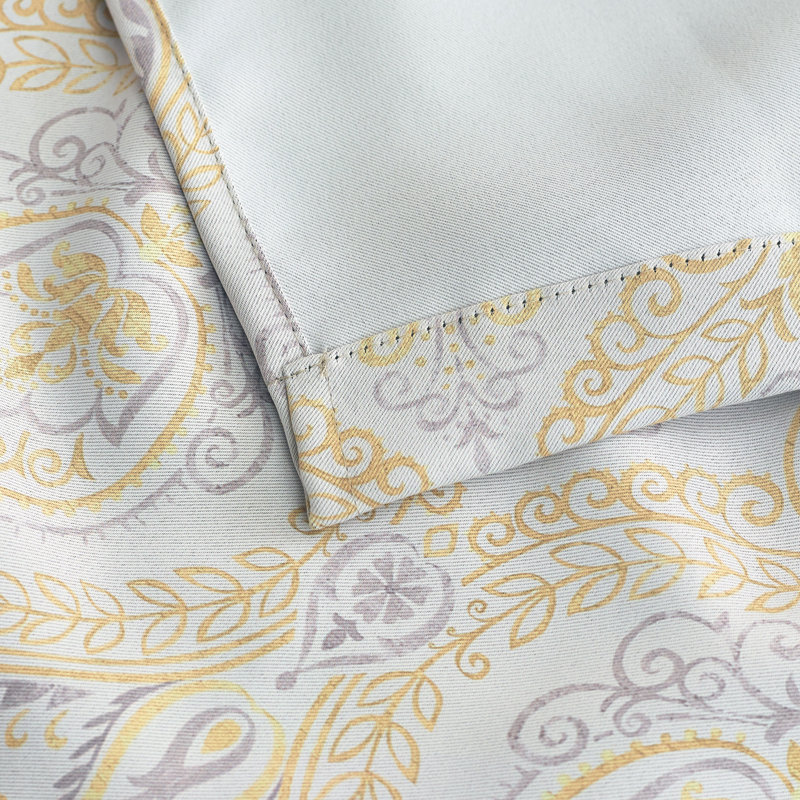 Apolinaras Victoria Ring Top Eyelet Curtains, 229cm Width x 229cm Drop, Yellow