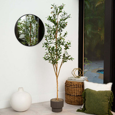 72'' Faux Olive Tree in Pot Liner