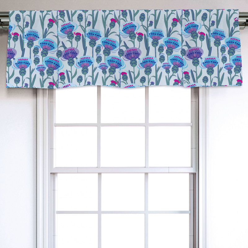 Sateen Floral Ruffled Window Valance