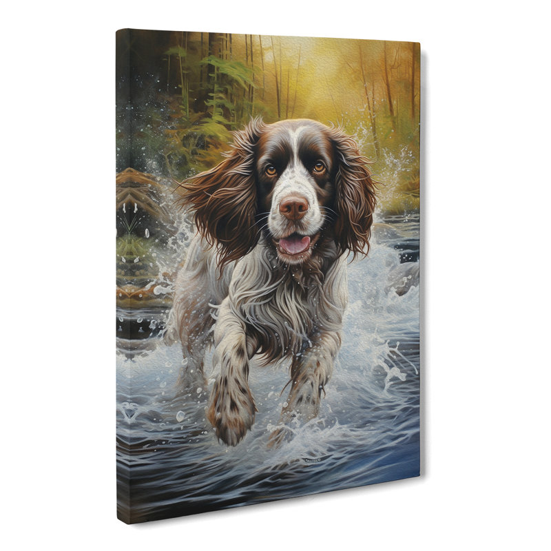English Springer Spaniel Tachisme - Wrapped Canvas, 76cm H x 50cm W x 3cm D