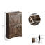 Armoire à chaussures rustique étroite avec 2 tiroirs rabattables-407028513