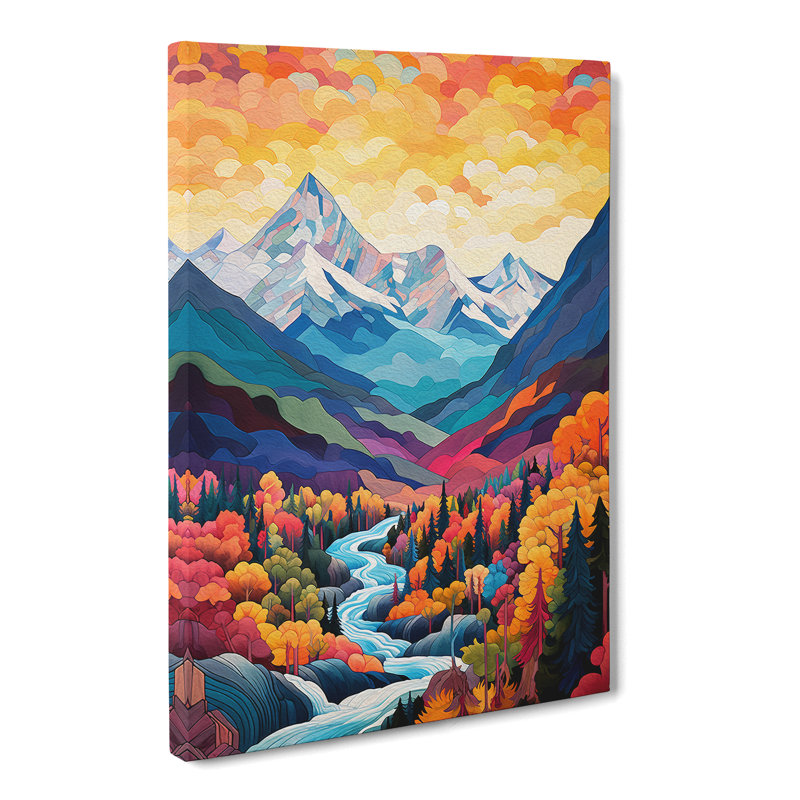 Japanese Mountains Orphism No.2 - No Frame Print, 76cm H x 50cm W x 3cm D