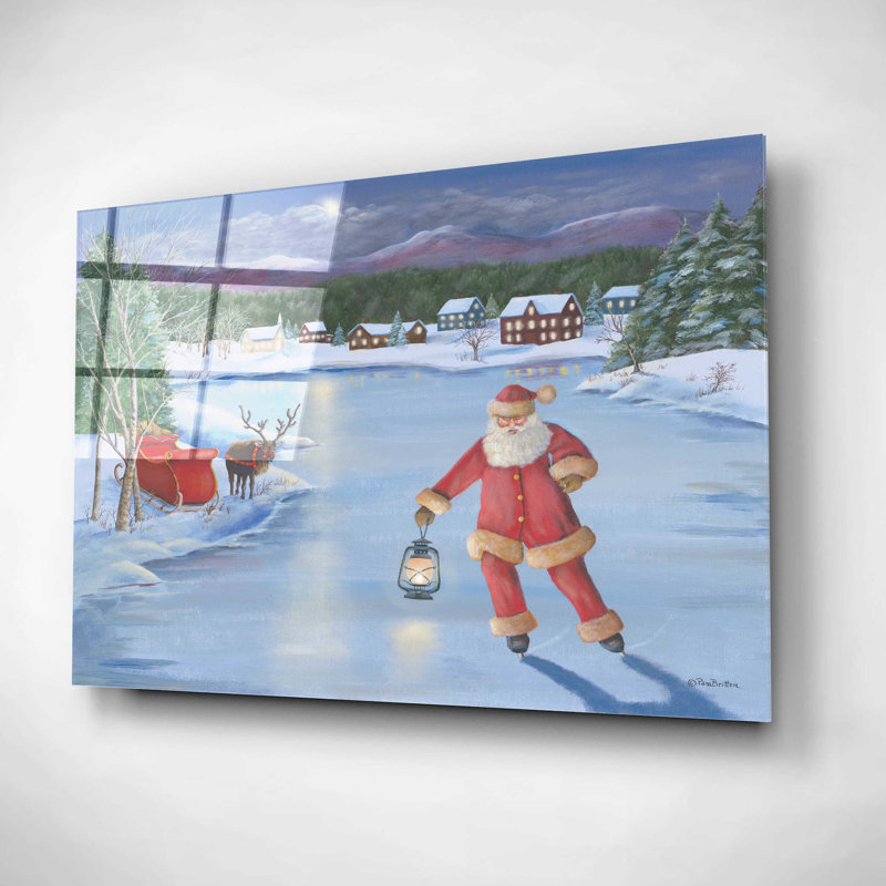«Santa's Fun II» par Pam Britton, art mural en verre acrylique, H 12 po x l 16 po x P 0,13 po