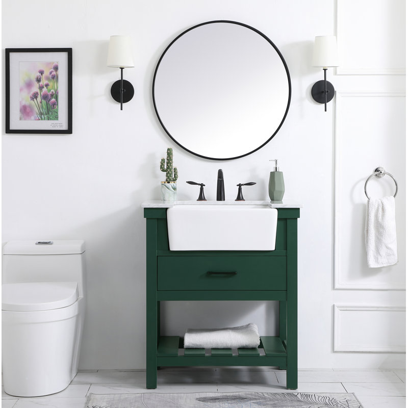Meuble-lavabo simple 30 po Pelaghia, Vert