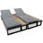 Set Of 2 Patio Loungers With 5-Position Adjustable Backrest, Cushions & Wood Side Table-2144092122