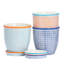 Nicola Spring - Hand-Printed Plant Pots with Saucers - 3 Colours