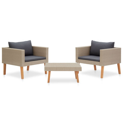 Chaise longue avec coussins 3 pièces Liutulf