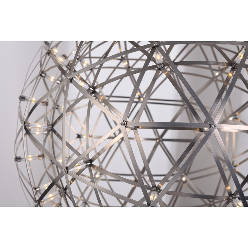 Modern 92-Light Satin Nickel Stainless Steel LED Chandelier 