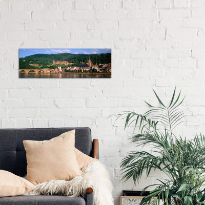 Heidelberg Castle With Altstadt (Old Town) In The Foreground, Baden-Wurttemberg, Germany - No Frame Panoramic Print on Canvas