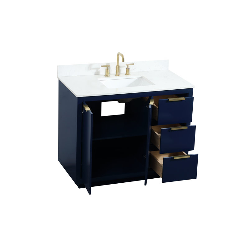 Ensemble de meuble-lavabo simple 42 po Broadlands, Bleu