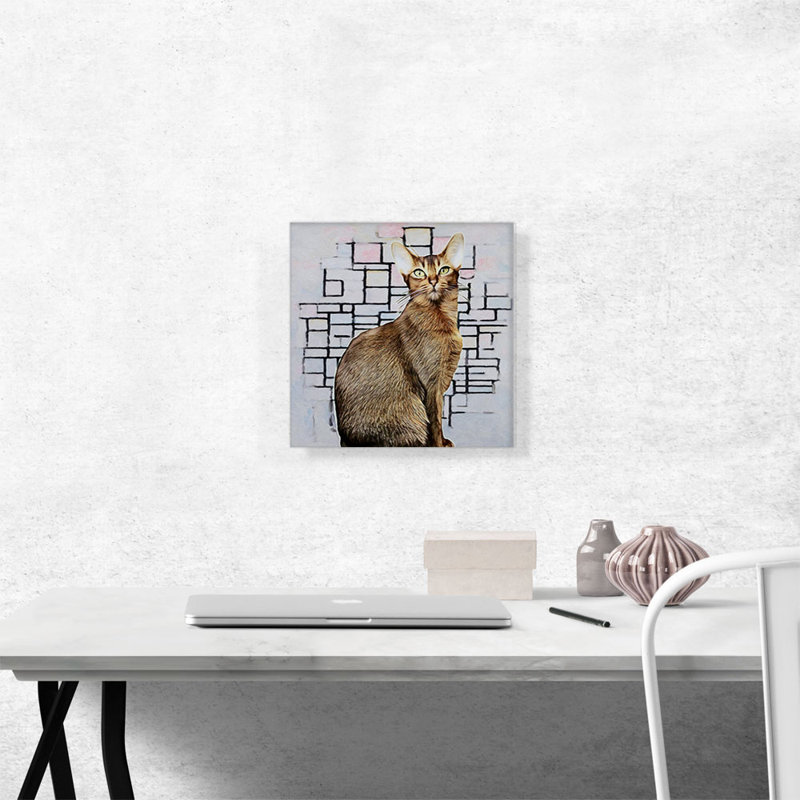 Abyssinian Cat Breed - reproduction d'art graphique sur toile tendue, H 12 po x l 12 po x P 0,75 po